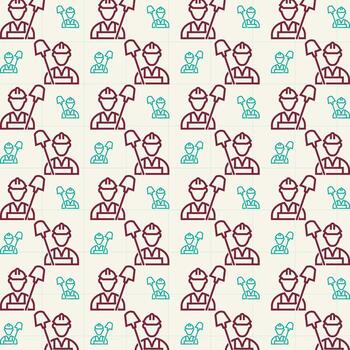 Labor icon on graph trendy repeating pattern vector illustration background