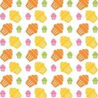 Cream Cupcake multicolor new trendy repeating pattern vector illustration background