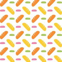 Loaf of Bread multicolor new trendy repeating pattern vector illustration background