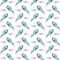 Wave blue and pink color trendy repeating pattern beautiful vector illustration background