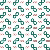 Infinity loop symbol trendy repeating pattern green brown vector illustration background