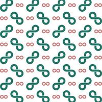 Infinity loop symbol trendy repeating pattern green brown vector illustration background