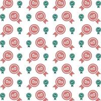 warranty symbol trendy repeating pattern green brown vector illustration background
