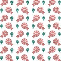 warranty symbol trendy repeating pattern green brown vector illustration background