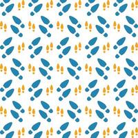 Footprint icon trendy repeating pattern blue yellow beautiful vector illustration background