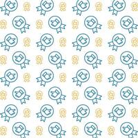 Quality icon trendy repeating pattern blue yellow beautiful vector illustration background