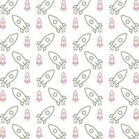 Rocket outline icon red green trendy repeating pattern vector beautiful illustration background