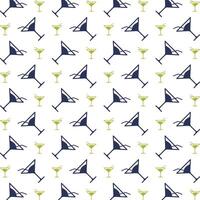 Cocktail icon trendy repeating pattern white background vector illustration