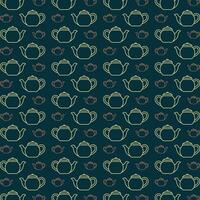 Teapot icon trendy repeating pattern beautiful blue background vector illustration
