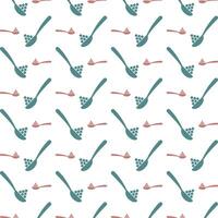 Spoon with sugar multicolor repeating trendy pattern textile vector illustration background