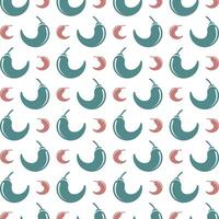 Chilli pepper multicolor repeating trendy pattern textile vector illustration background