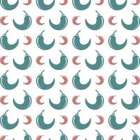 Chilli pepper multicolor repeating trendy pattern textile vector illustration background