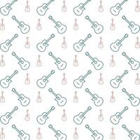 Guitar multicolor repeating trendy pattern textile vector illustration background