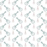 Guitar multicolor repeating trendy pattern textile vector illustration background