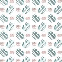 Food basket multicolor repeating trendy pattern textile vector illustration background