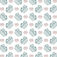 Food basket multicolor repeating trendy pattern textile vector illustration background