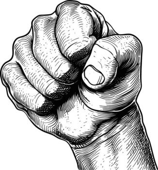 AI generated hand gesture in old engraving style for drawing reference vector