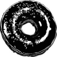 ai generado silueta rosquilla negro color solamente vector