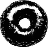 AI generated Silhouette donut black color only vector