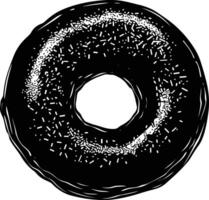 ai generado silueta rosquilla negro color solamente vector