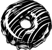 AI generated Silhouette donut black color only vector