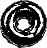 ai generado silueta rosquilla negro color solamente vector