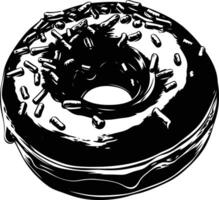 AI generated Silhouette donut black color only vector