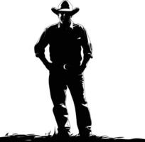 AI generated Silhouette farmer black color only full body vector