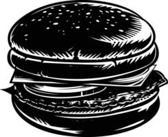 ai generado silueta hamburguesa negro color solamente vector