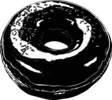 AI generated Silhouette donut black color only vector