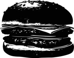 ai generado silueta hamburguesa negro color solamente vector