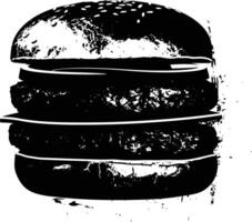 AI generated Silhouette hamburger black color only vector