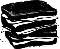 AI generated Silhouette sandwich black color only vector