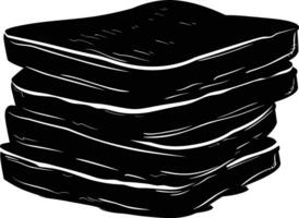 AI generated Silhouette sandwich black color only vector