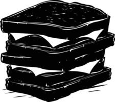 AI generated Silhouette sandwich black color only vector