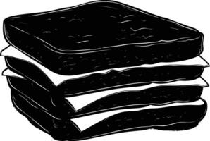 AI generated Silhouette sandwich black color only vector