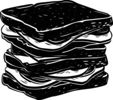 AI generated Silhouette sandwich black color only vector