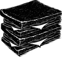 AI generated Silhouette sandwich black color only vector