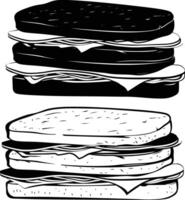 AI generated Silhouette sandwich black color only vector