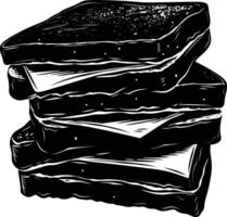 AI generated Silhouette sandwich black color only vector