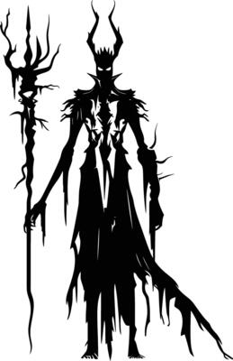 AI generated Silhouette undead lich black color only full body