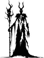 AI generated Silhouette undead lich black color only full body vector