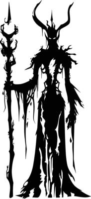 AI generated Silhouette undead lich black color only full body
