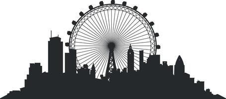 black and white city silhouette without background vector