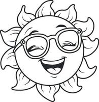 sun in glasses without background vector