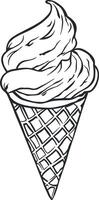 black silhouette of ice cream without background vector