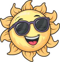 sun in glasses without background vector