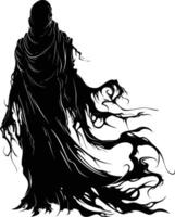 AI generated Silhouette undead lich black color only full body vector