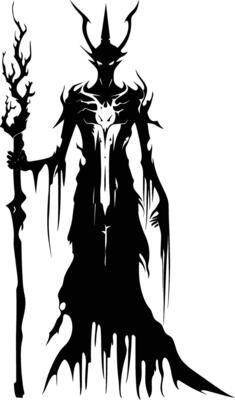 AI generated Silhouette undead lich black color only full body