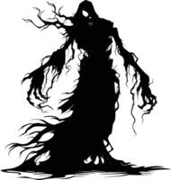 AI generated Silhouette undead lich black color only full body vector